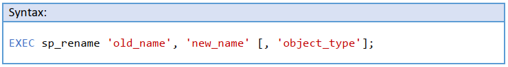 تغییر نام ستون یا جدول در SQL Server